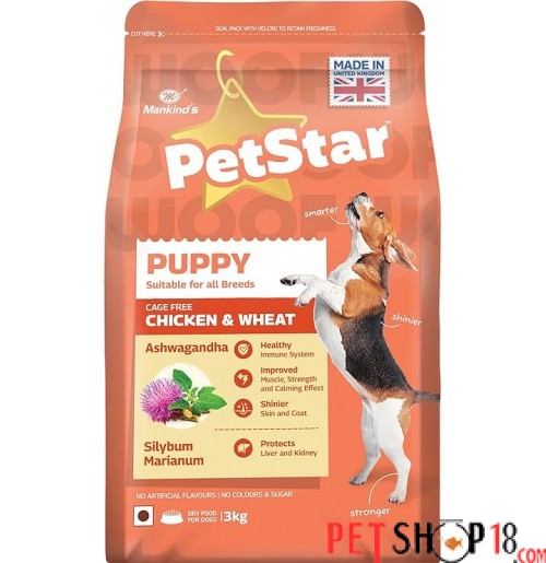 Mankinds Petstar Puppy Food Chicken And Wheat 3 Kg